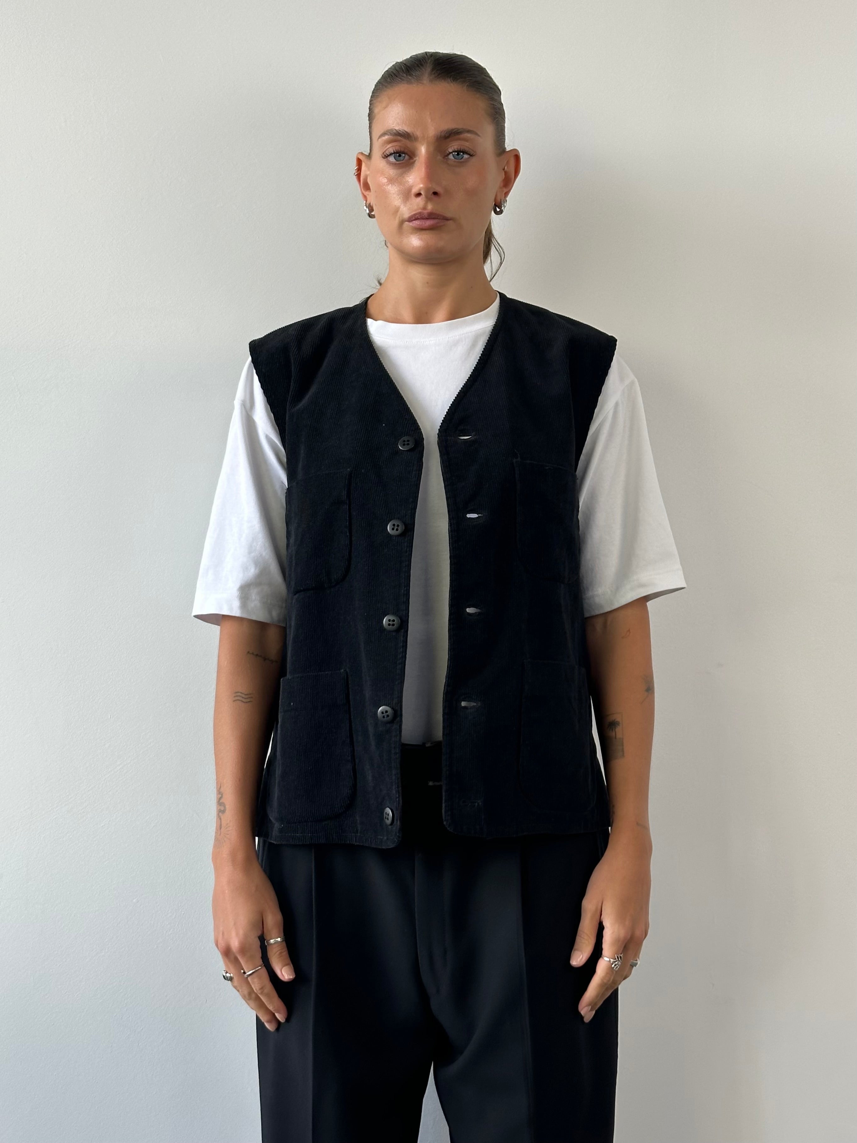 Italian Pure Cotton Corduroy Waistcoat - L - SYLK