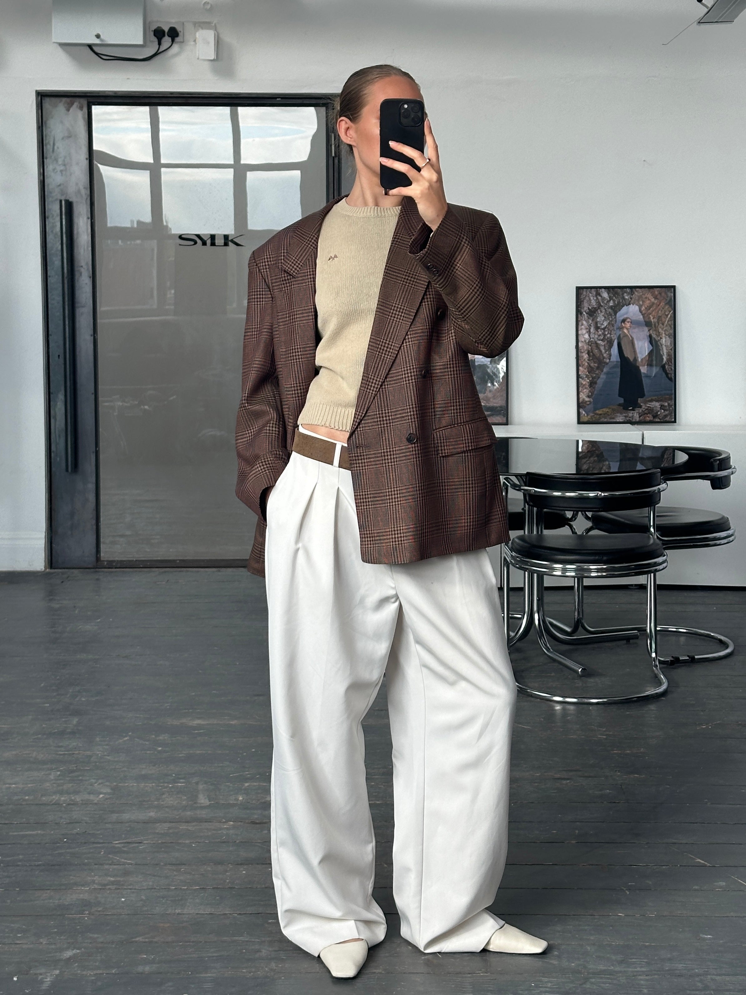 Yves Saint Laurent Diffusion Hommes 1980s Check Wool Blazer - 42R/XL - SYLK