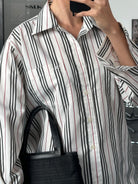 Burberry London 1990s Stripe Pure Cotton Logo Shirt - M/L - SYLK