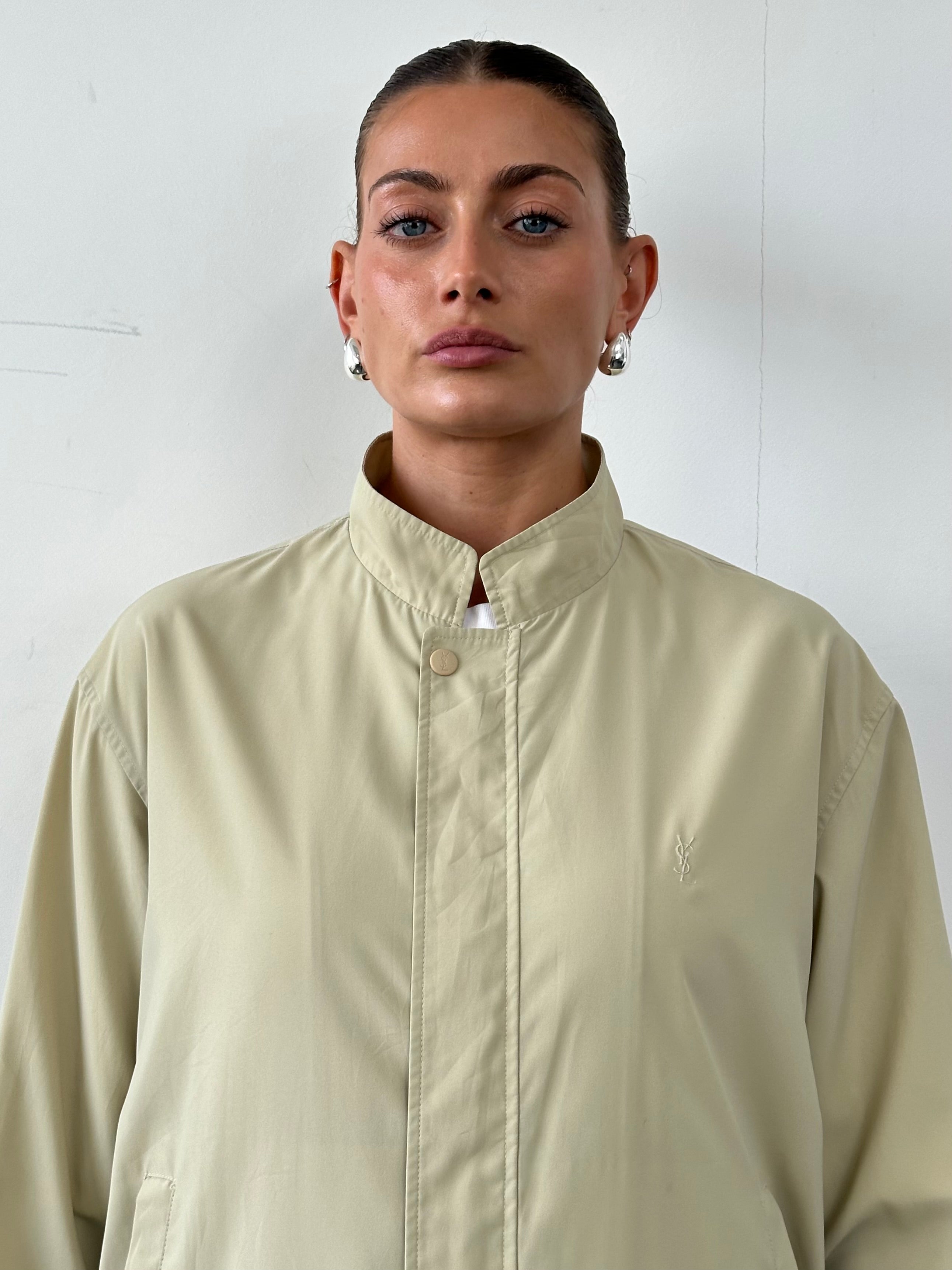 Yves Saint Laurent Logo Bomber Jacket - M/L - SYLK