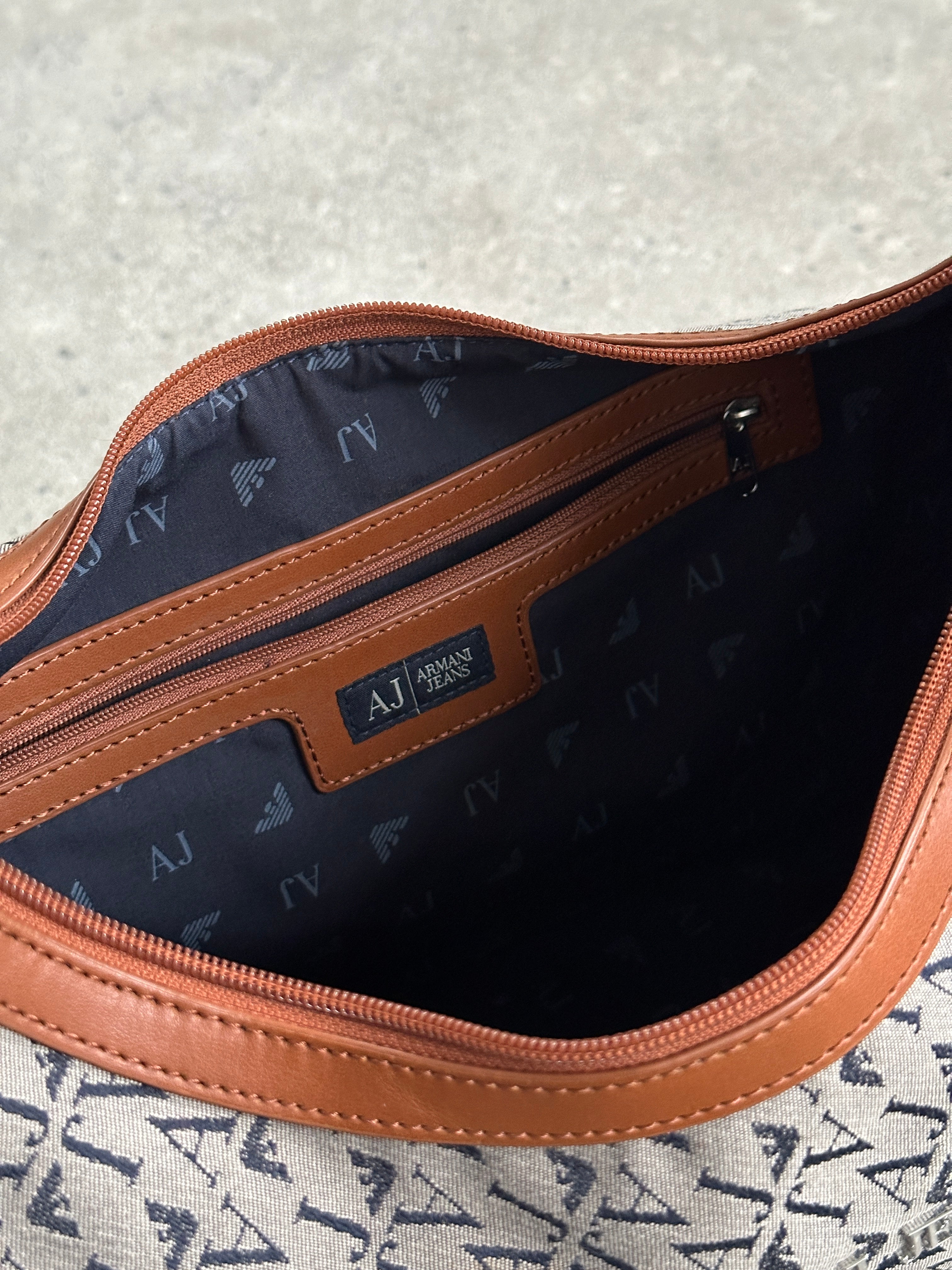 Armani Jeans Monogram Crescent Shoulder Bag - SYLK