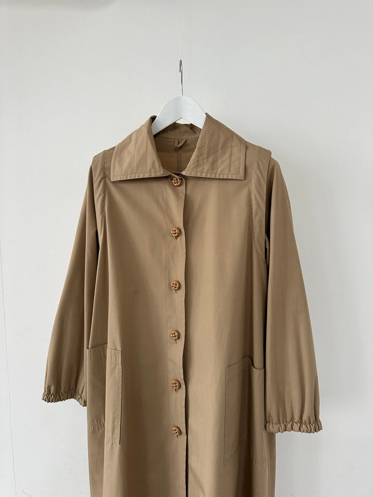 Vintage A-Line Cotton Single Breasted Trench Coat - M - SYLK