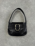 Emporio Armani 1990s Hardware Croc Leather Shoulder Bag - SYLK