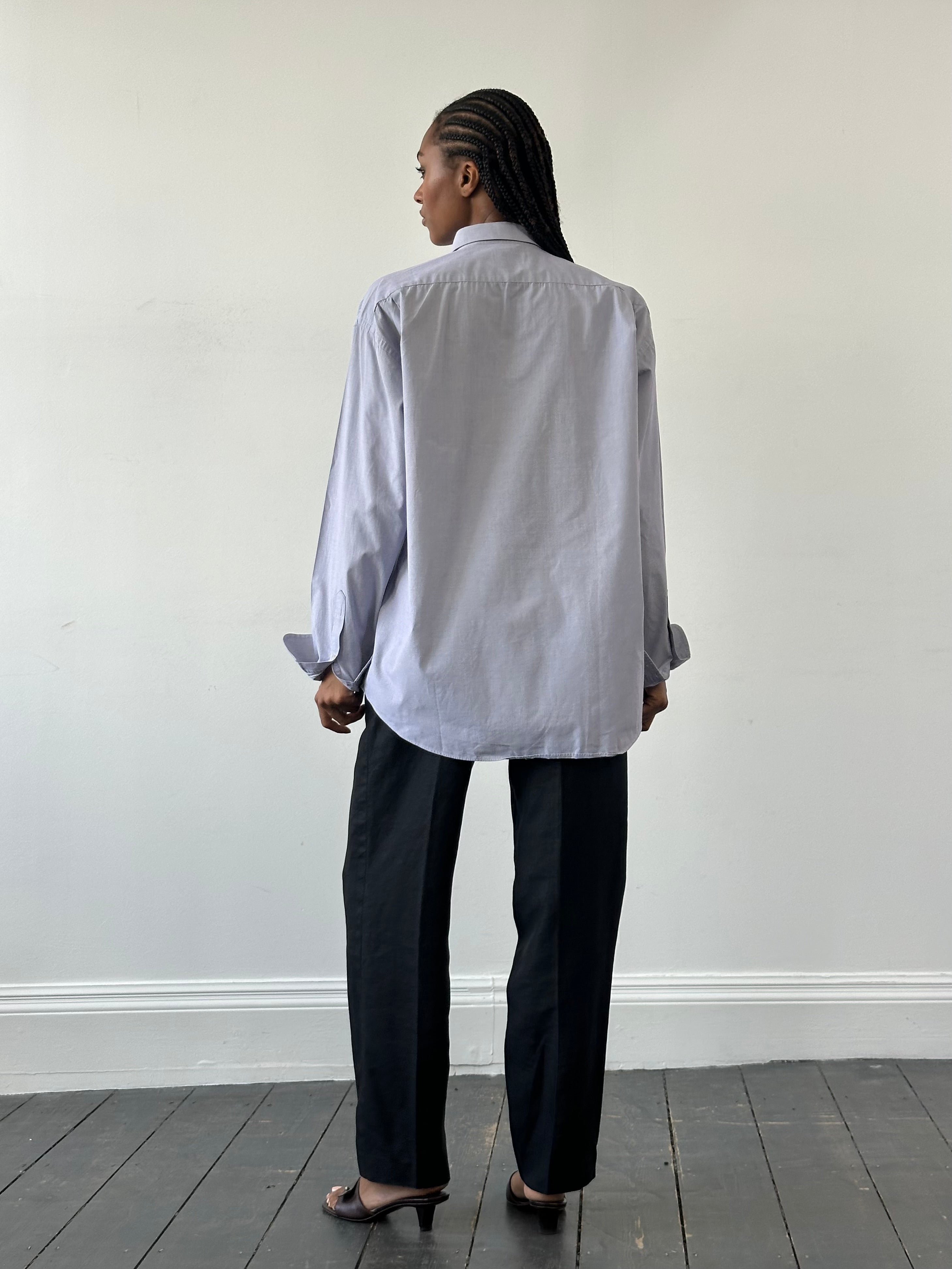 Yves Saint Laurent 00s Cotton Logo Dress Shirt - L/XL - SYLK