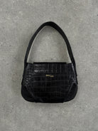 Emporio Armani 1990s Hardware Croc Leather Shoulder Bag - SYLK