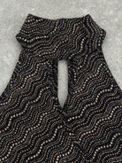 French Vintage Sleeveless Glittery High Neck Top - S - SYLK