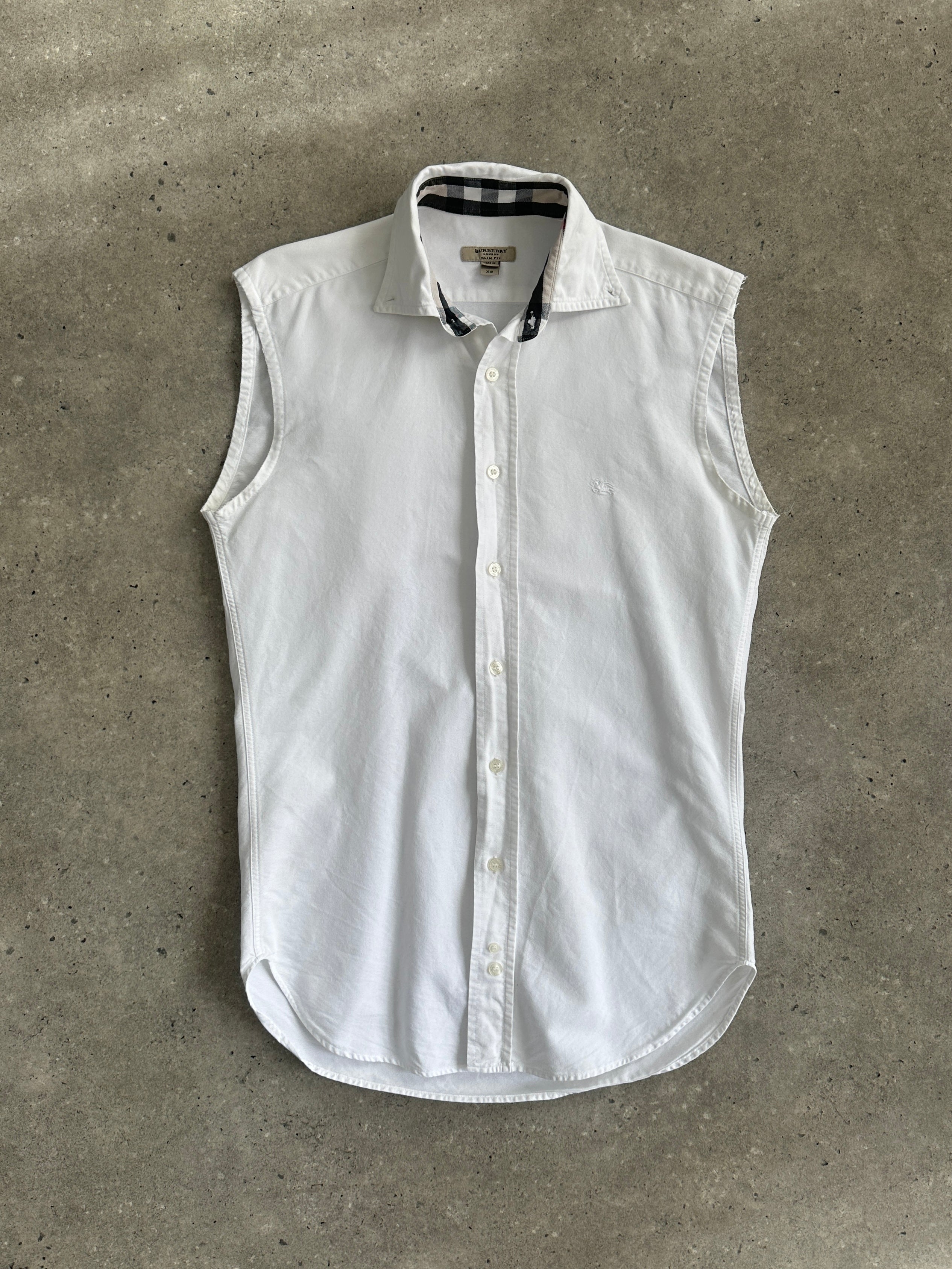 Burberry London Pure Cotton Sleeveless Shirt - S - SYLK