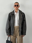 Vintage Leather Blouson Bomber Jacket - XL - SYLK