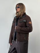 Armani Jeans Double Zip Faux Suede Jacket - M/L - SYLK