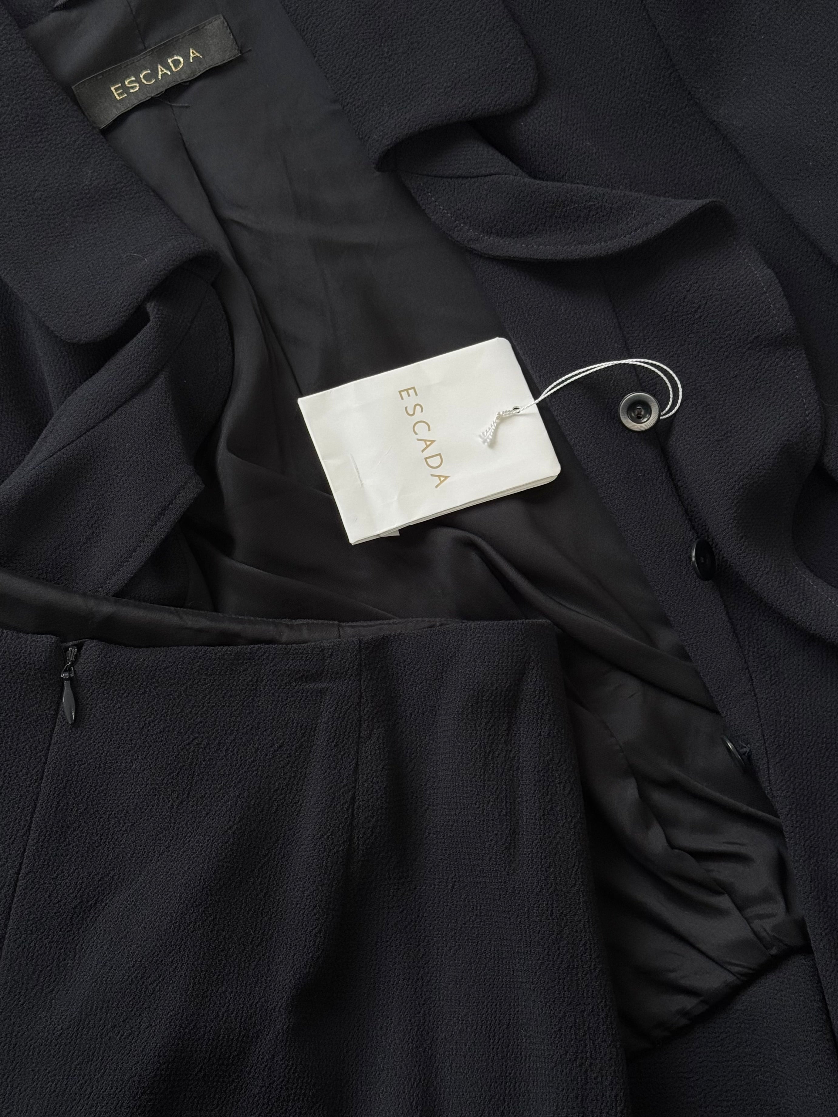 Escada 1990s Pure Wool Ruffle Skirt Suit - S W26 - SYLK