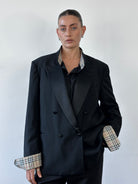 Yves Saint Laurent 80s Wool Tuxedo Double Breasted Blazer - 44S/XL - SYLK