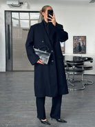 English Vintage 1990s Pure Wool Double Breasted Coat - XL - SYLK