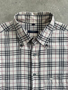 Burberry London 2000s Nova Check Cotton Logo Shirt - XL - SYLK