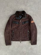 Armani Jeans Double Zip Faux Suede Jacket - M/L - SYLK