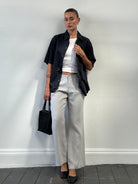Armani Jeans Pure Linen Flared Trousers - W33 - SYLK