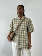 Yves Saint Laurent 2000s Cotton Check Short Sleeve Logo Shirt - XL - SYLK