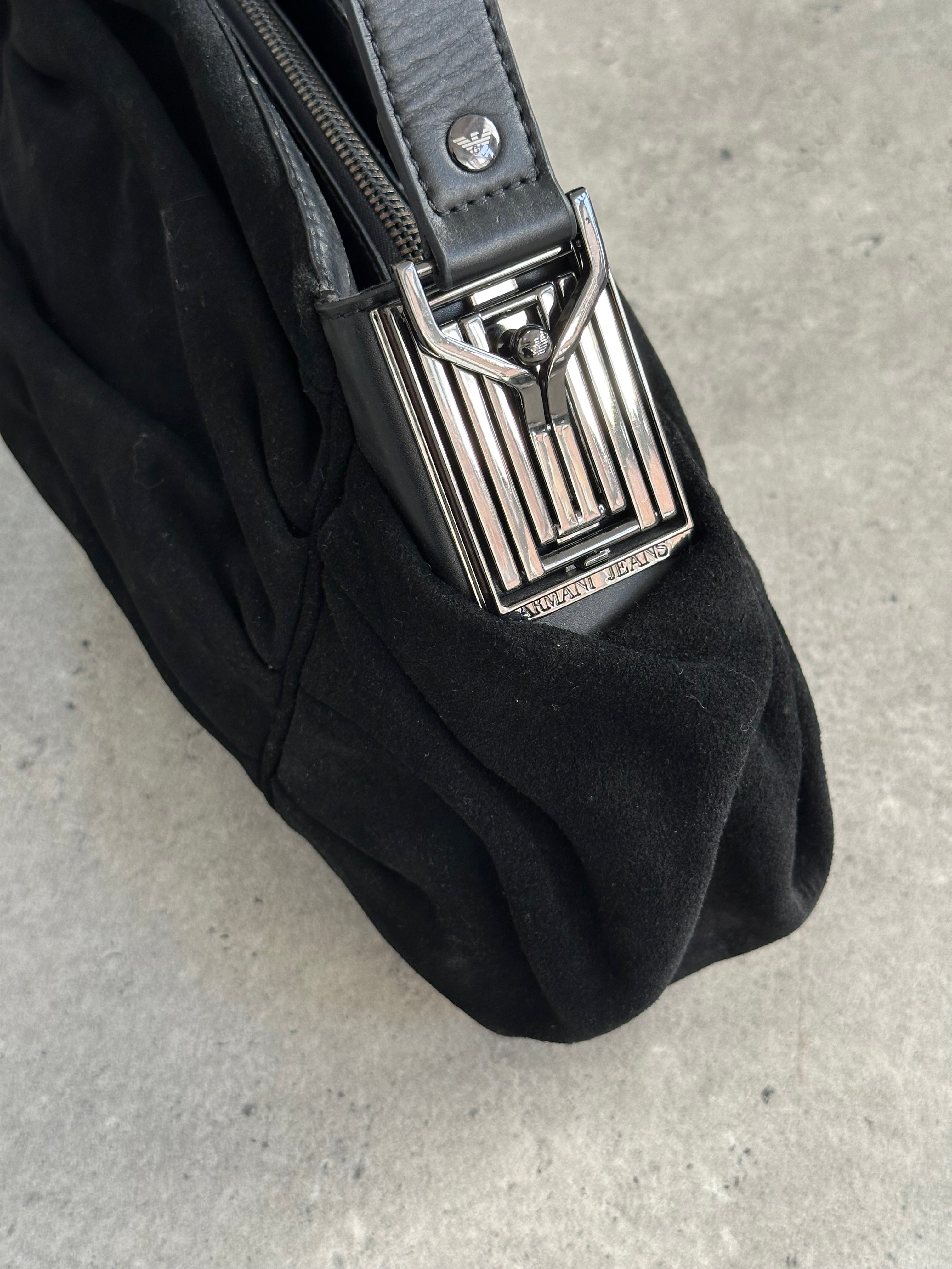 Armani Jeans Suede Ruched Shoulder Bag - SYLK