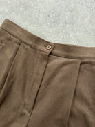 Italian Vintage Brushed Pure Wool Tapered Leg Trousers - W27 - SYLK