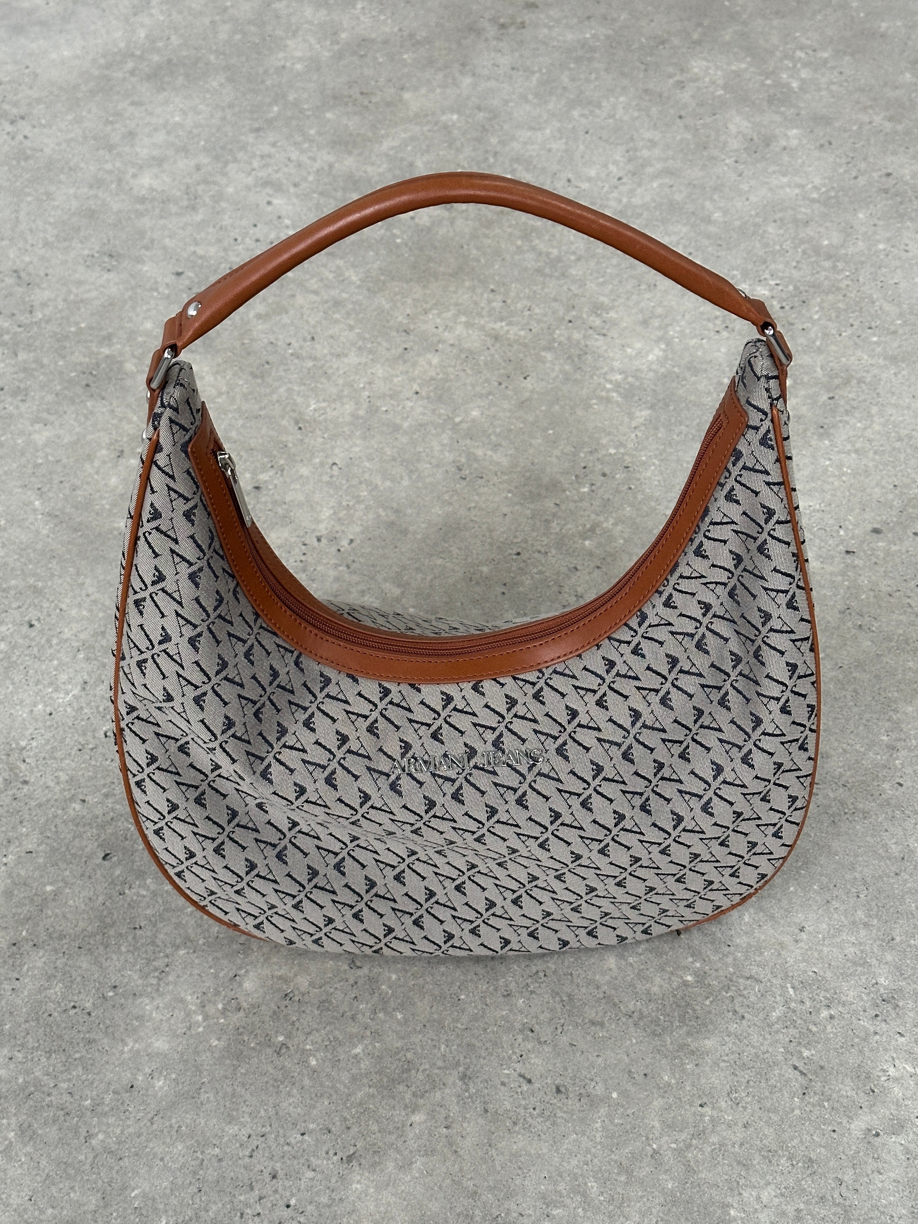 Armani Jeans Monogram Crescent Shoulder Bag - SYLK