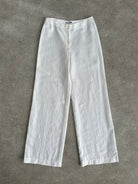 Vintage 1990s Pure Linen Low Waist Wide Leg Trousers - W24 - SYLK