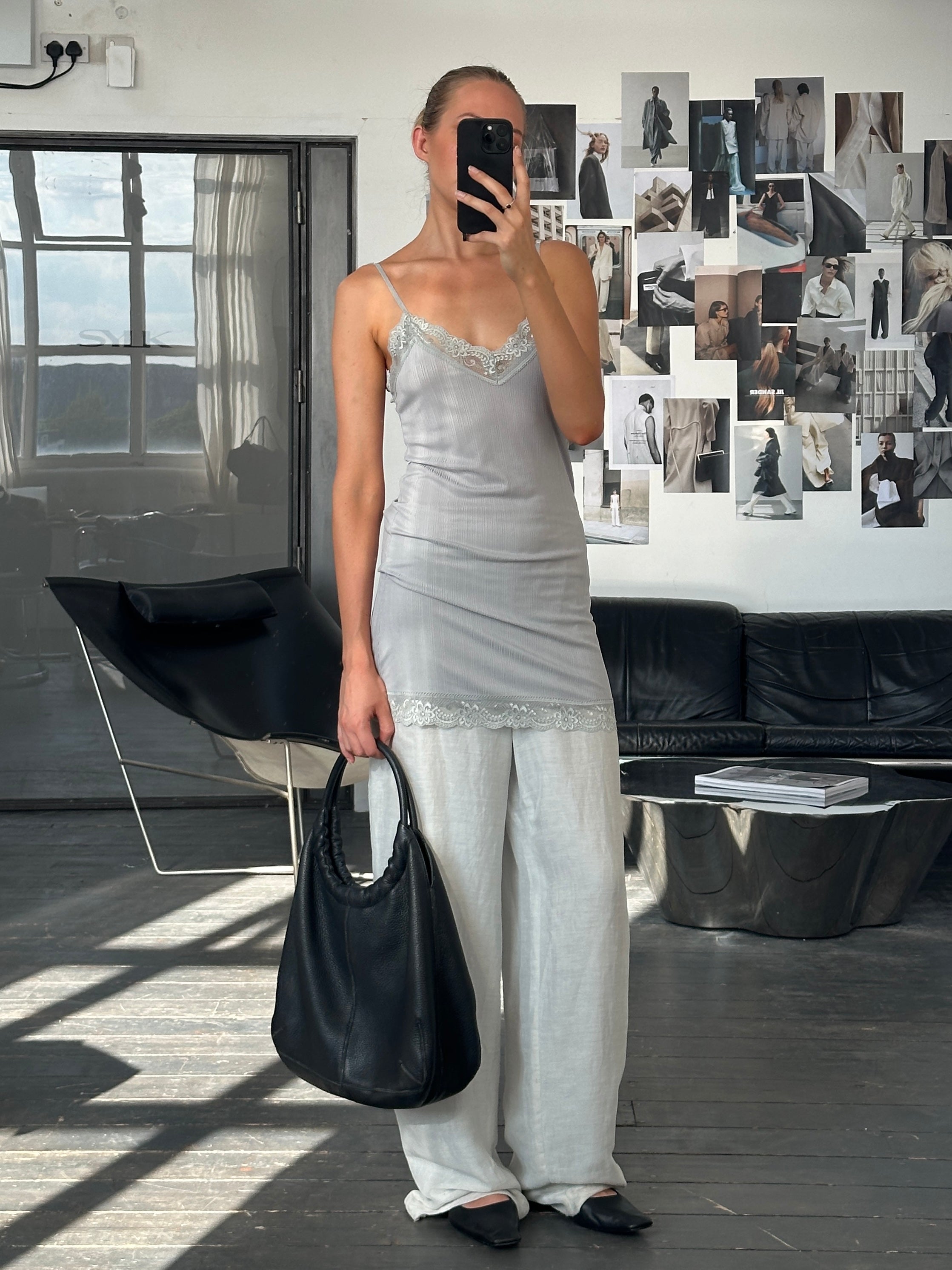 Italian Vintage 1990s Lace Sheer Mini Slip Dress - S - SYLK