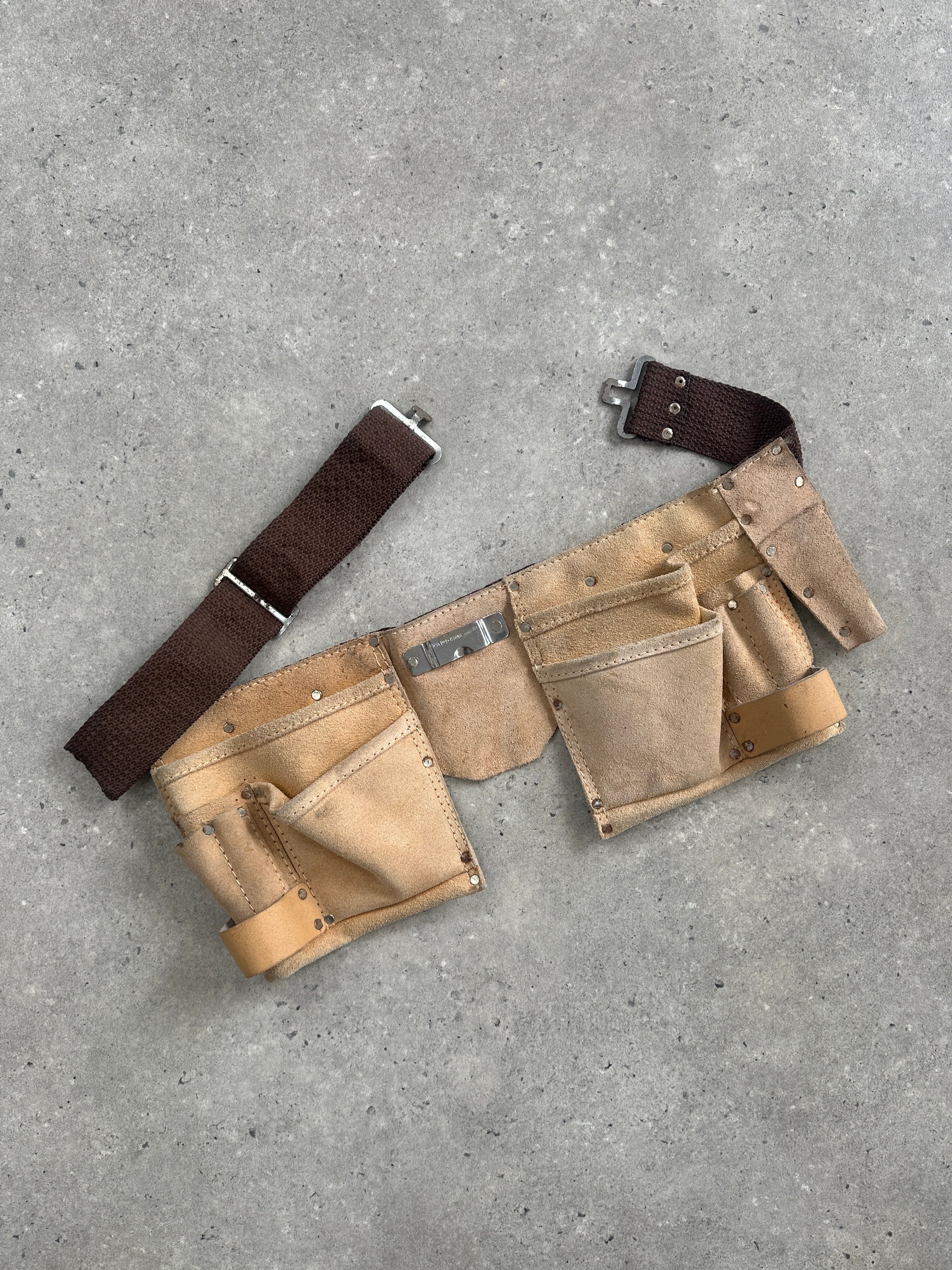 Vintage 1980s Suede Workwear Belt Bag - One Size - SYLK