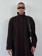 Vintage New Wool A-Line Funnel Neck Coat - XL - SYLK