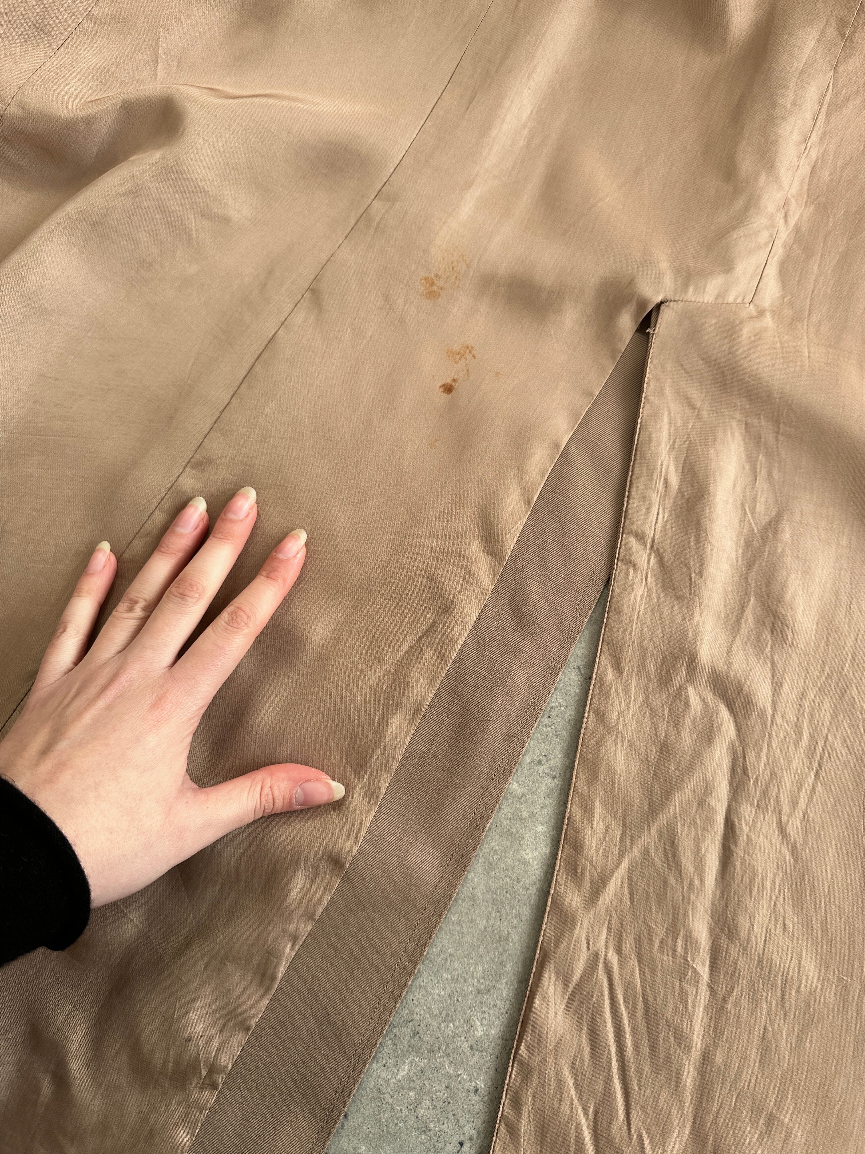 Vintage Pure Virgin Wool Double Breasted Belted Trench Coat - M - SYLK