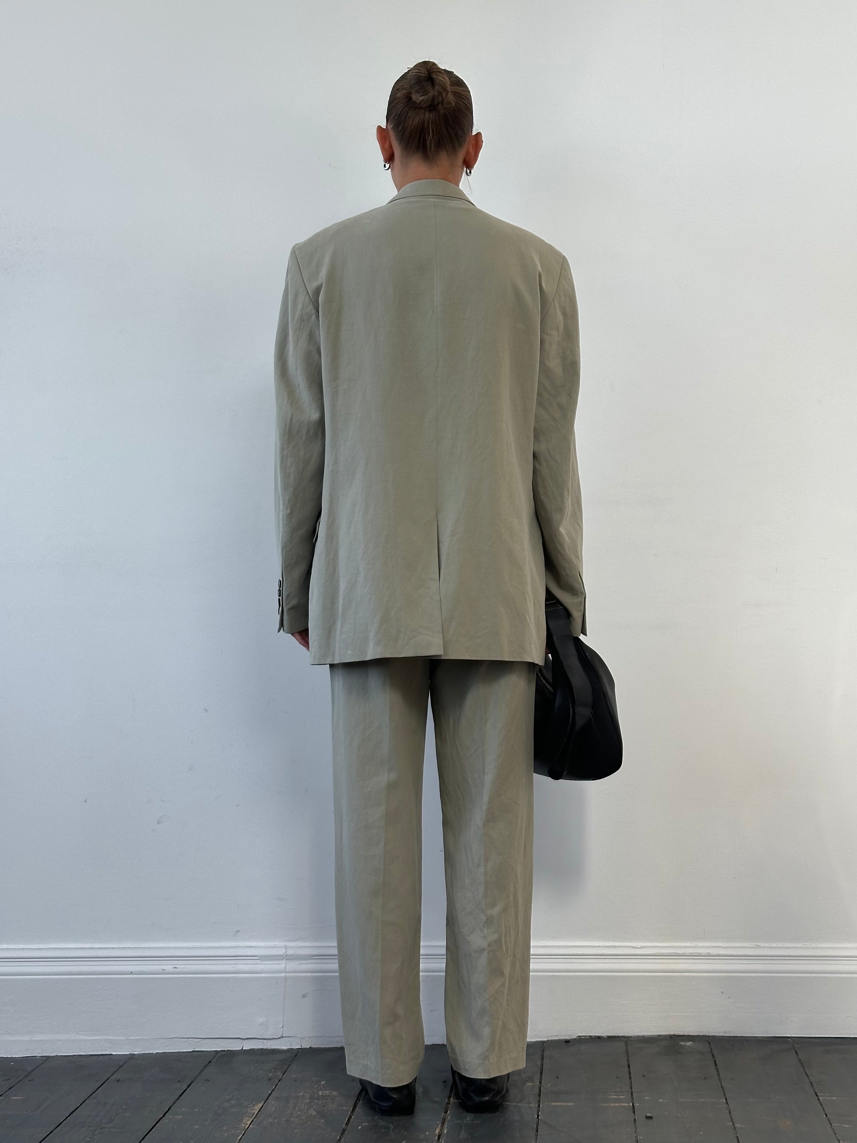 Vintage Linen Tencel Single Breasted Suit - 42R/W32 - SYLK