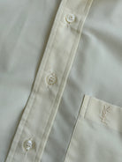 Yves Saint Laurent 1990s Cotton Short Sleeve Logo Shirt - L - SYLK