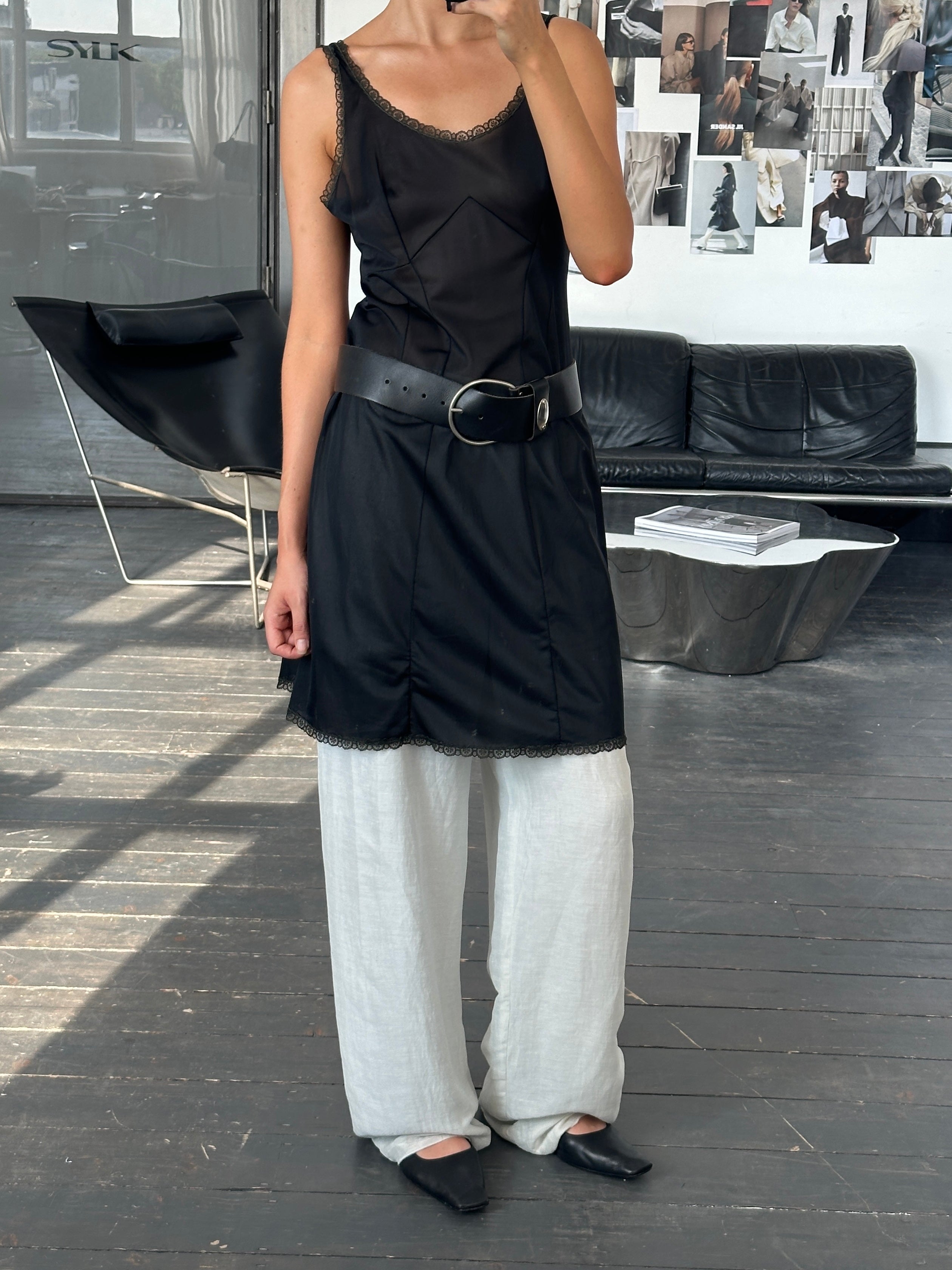 Vintage 1990s Lace Mini Slip Dress - M - SYLK