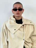 Vintage Asymmetric Wool Funnel Neck Bomber Jacket - M/L - SYLK