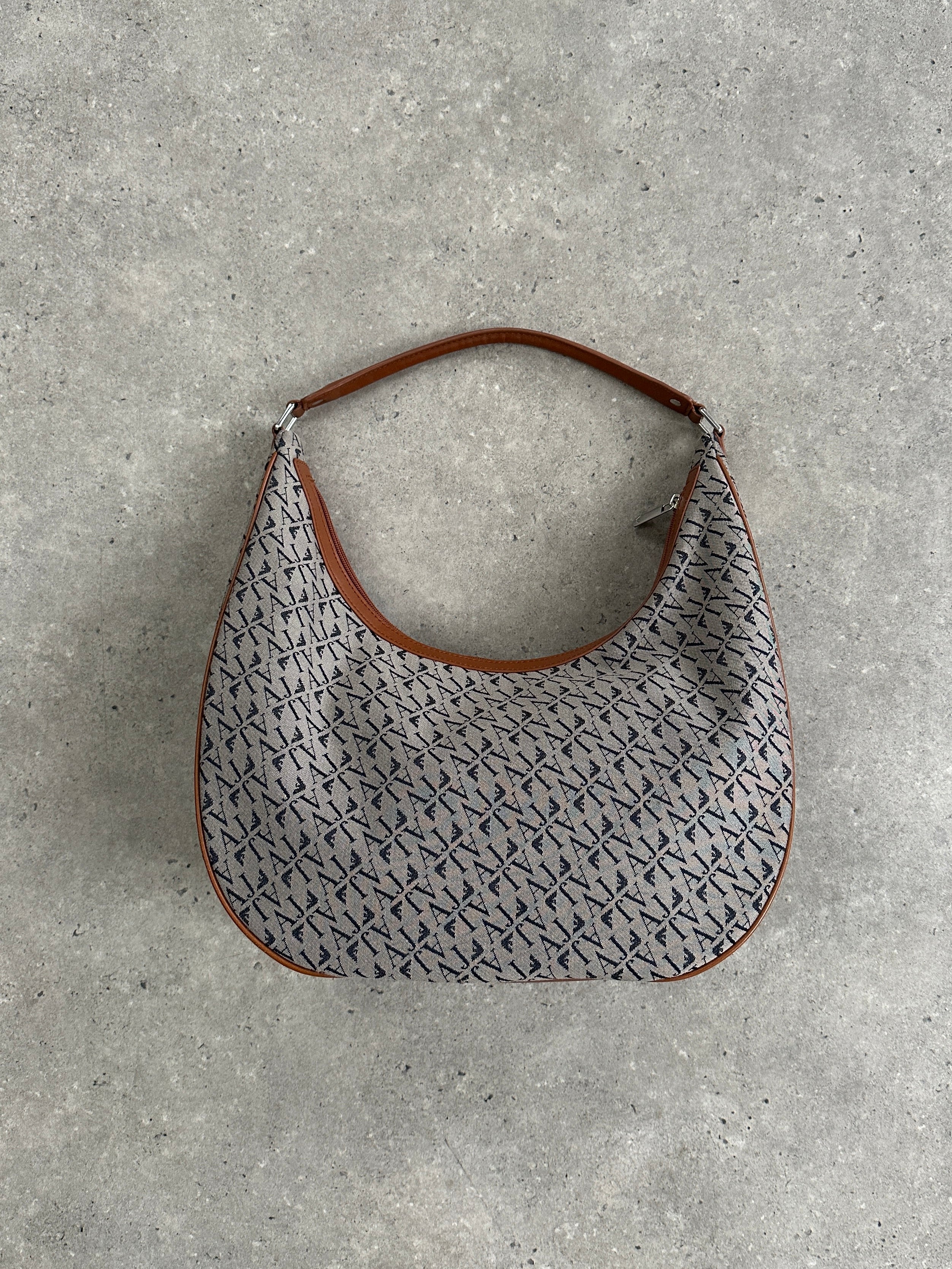 Armani Jeans Monogram Crescent Shoulder Bag - SYLK