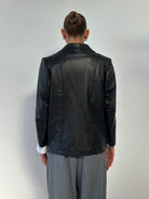 Vintage Single Button Leather Blazer Jacket - M - SYLK