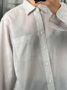 Christian Dior Chemises 1980s Stripe Cotton Logo Shirt - L - SYLK