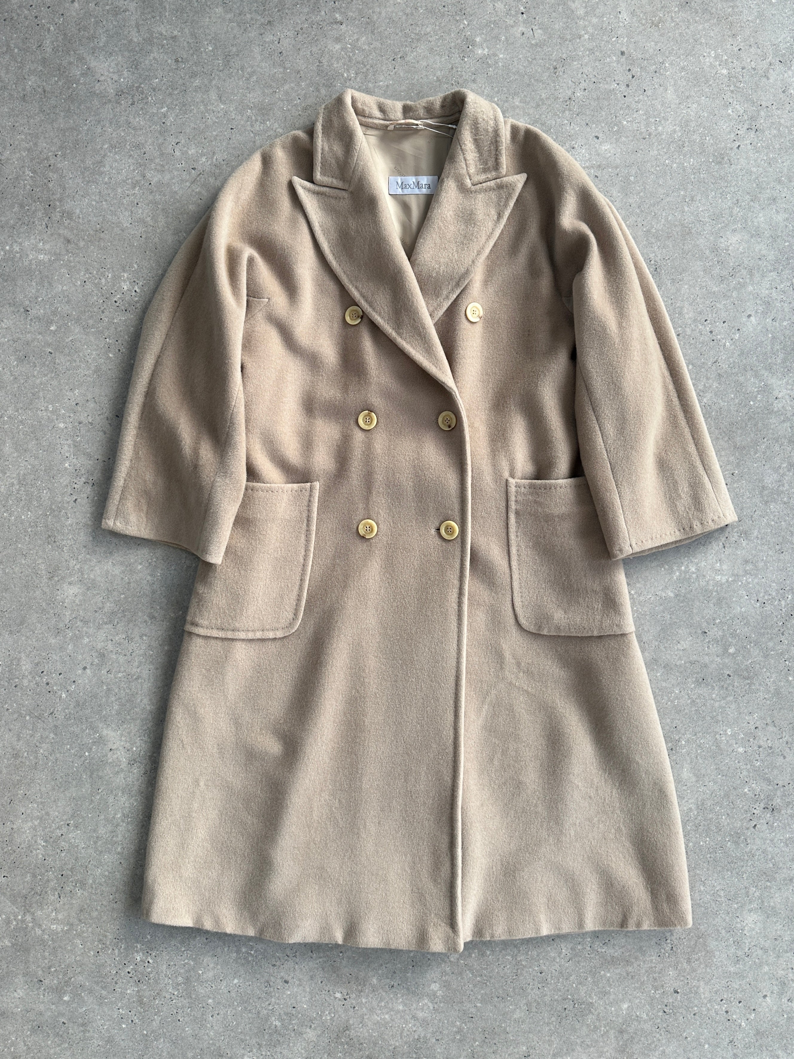 Max Mara Wool Cashmere Double Breasted Floor Length Coat - XL - SYLK