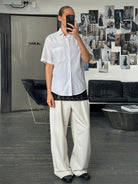 Yves Saint Laurent 1980s Logo Cotton Short Sleeve Shirt - S/M - SYLK