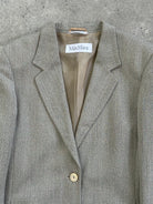 Max Mara Relaxed Single Button Herringbone Blazer - S/M - SYLK