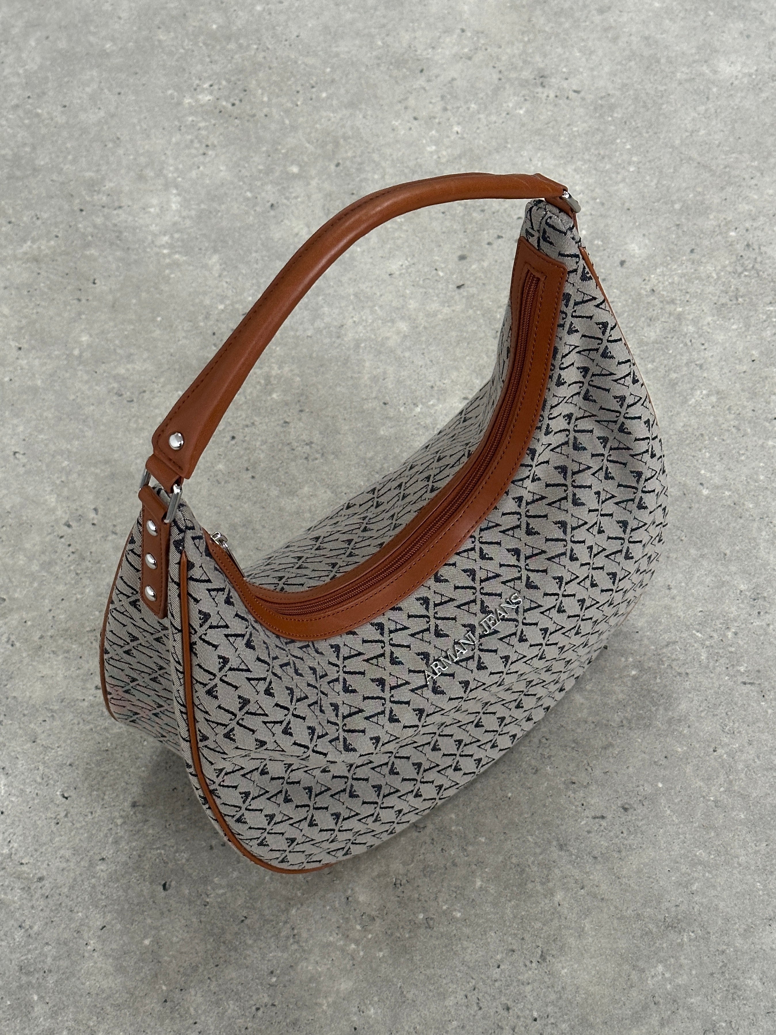 Armani Jeans Monogram Crescent Shoulder Bag - SYLK