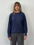 Valentino Cotton Cable Knit Logo Jumper - M/L - SYLK
