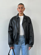 Vintage Leather Blouson Bomber Jacket - XL - SYLK