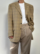 Yves Saint Laurent Pure Wool Check Blazer - XXL - SYLK