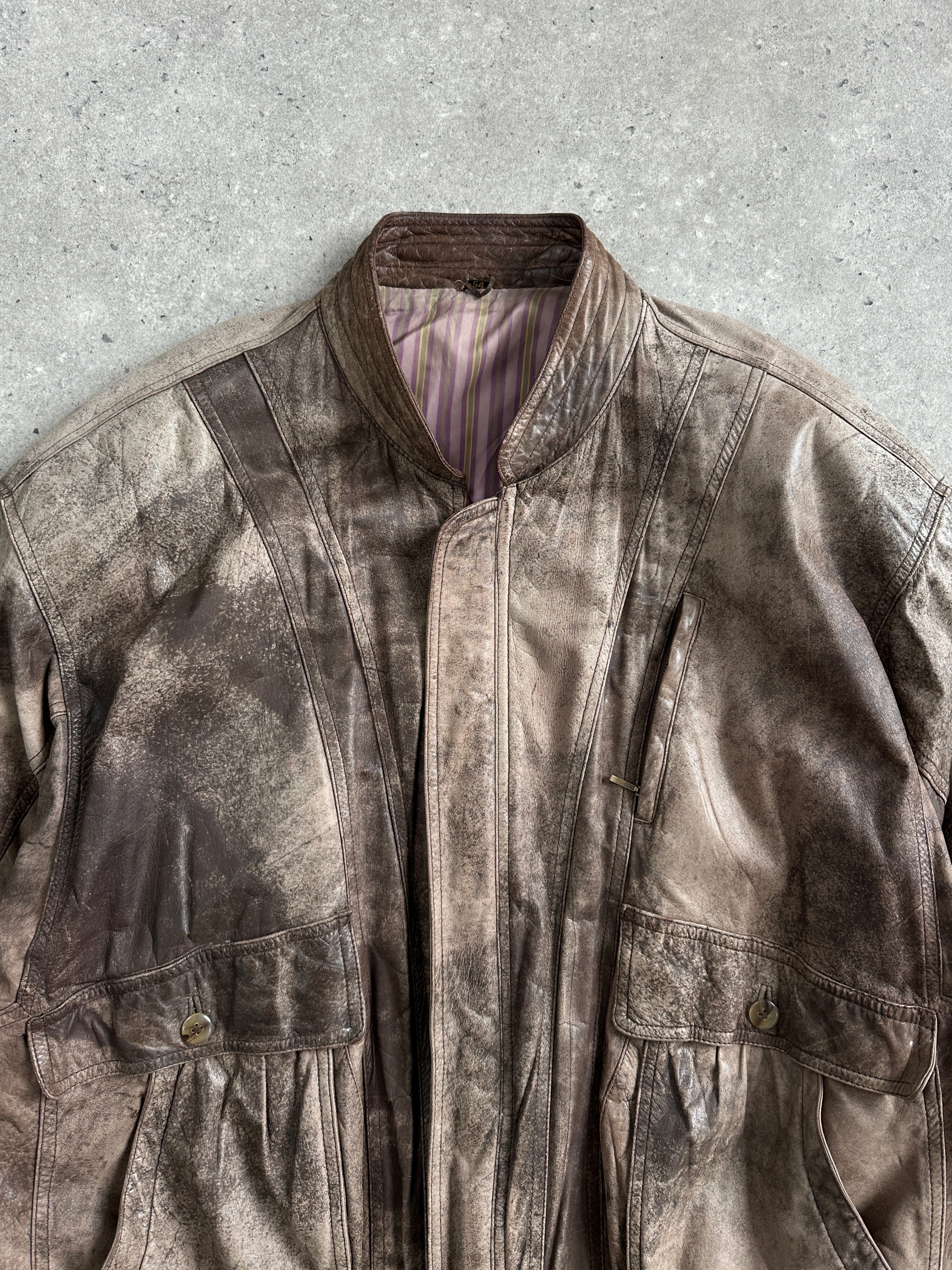 Vintage 1990s Leather Bomber Jacket - XL - SYLK