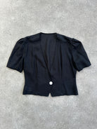 St Michael 1987 Cropped Short Sleeve Blazer - M - SYLK