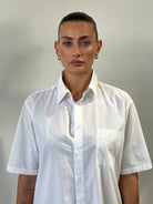 Yves Saint Laurent 00s Cotton Short Sleeve Logo Shirt - L - SYLK