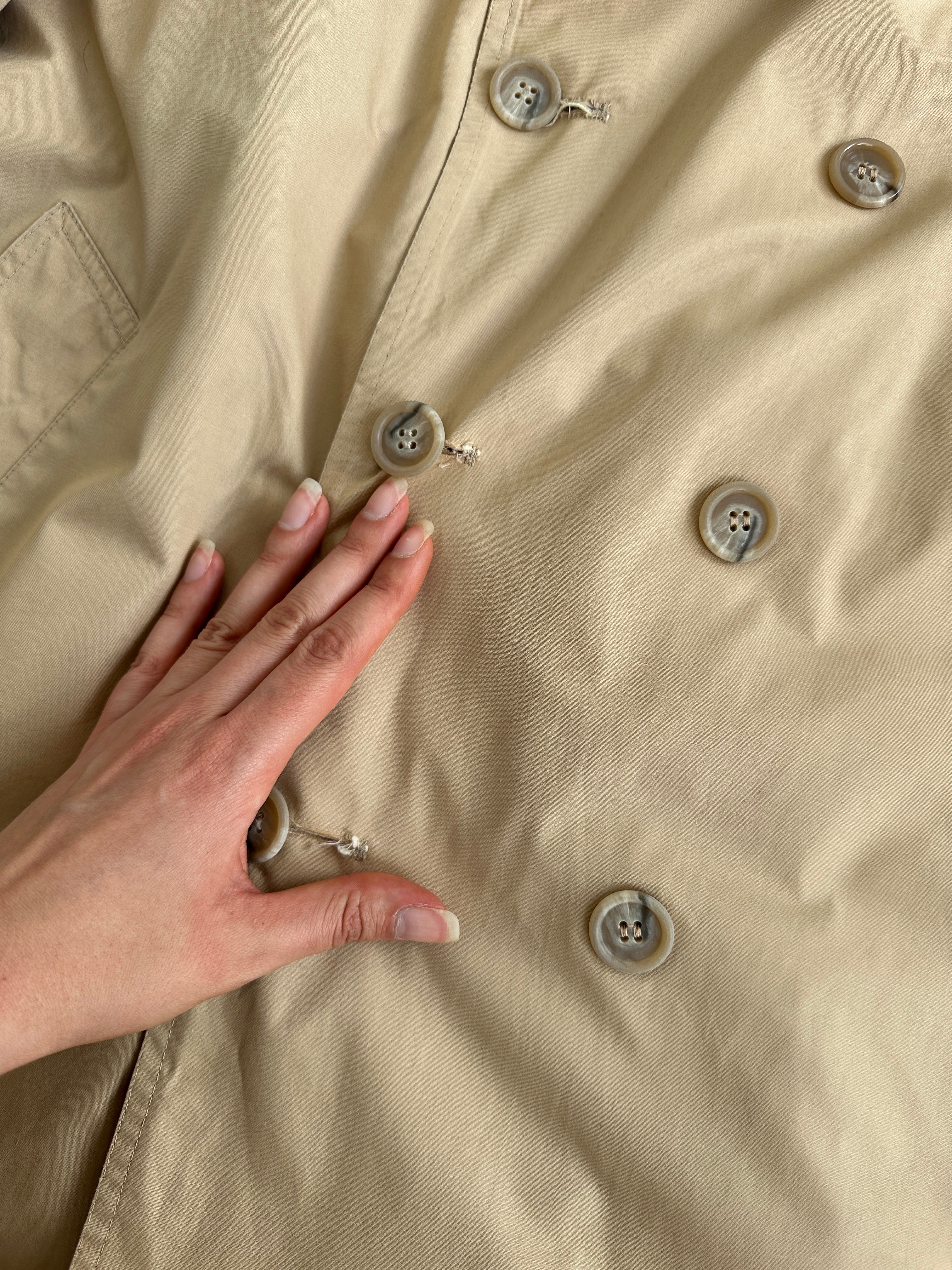 Christian Dior Paris Cotton Double Breasted Trench Coat - L - SYLK