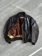 Schott NYC Distressed Leather Bomber Jacket - L/XL - SYLK