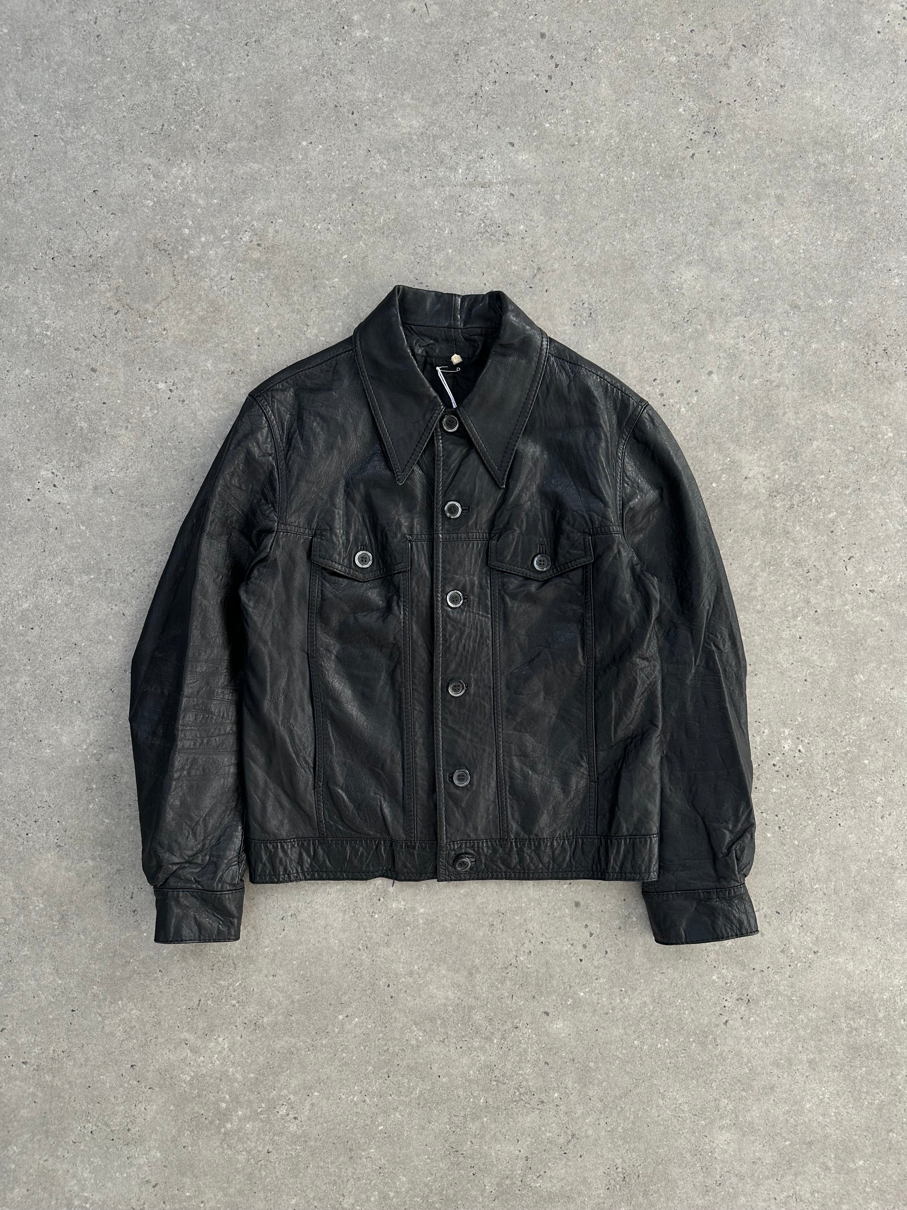 Vintage Dagger Collar Leather Jacket - S - SYLK