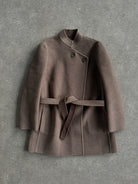 Italian Vintage Wool Reversible Belted Coat - M - SYLK