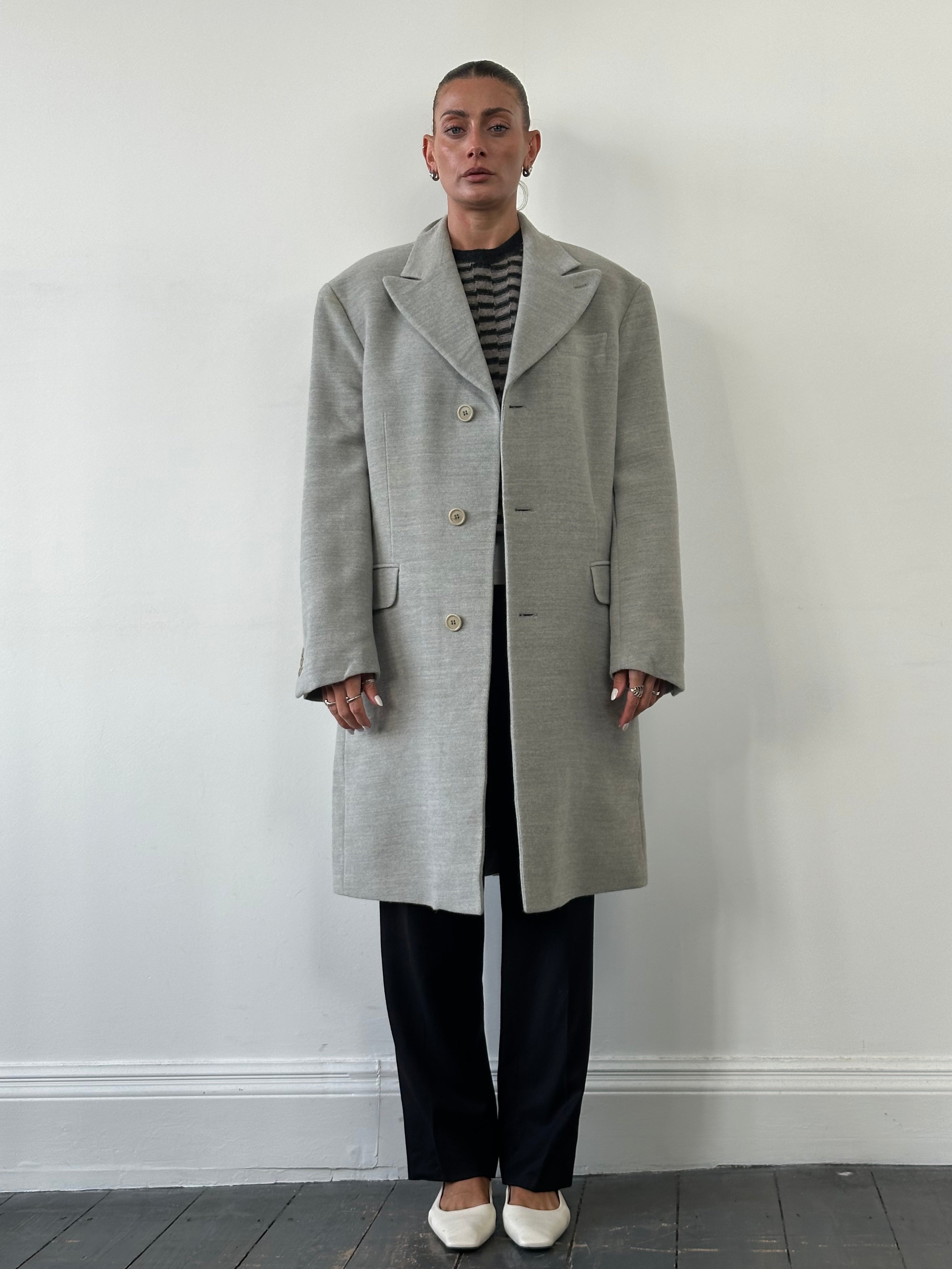 Gianfranco Ferre Wool Single Breasted Coat - L - SYLK